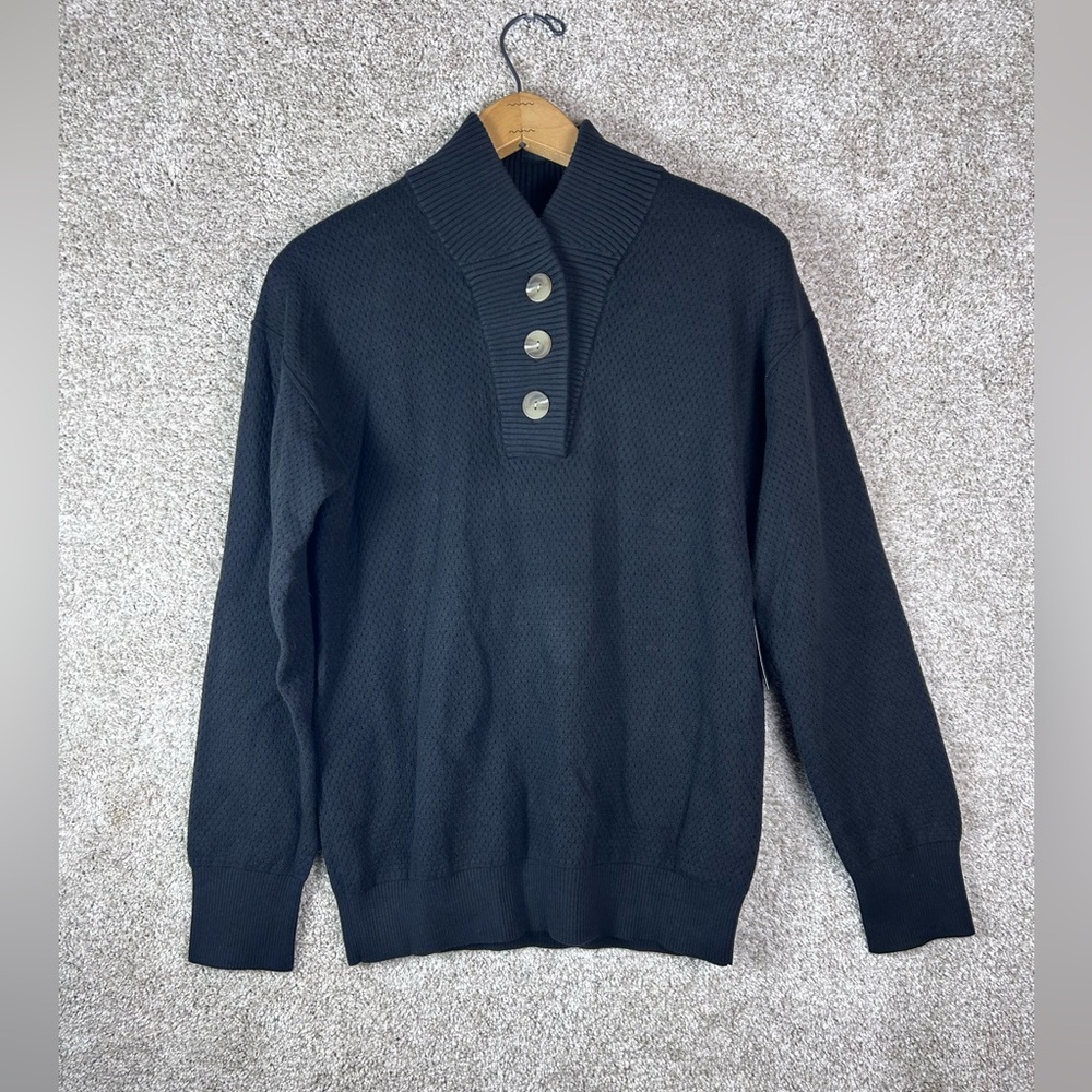 Tommy John Loungewear Navy Long Sleeve Henley Pullover Sweater Size M NWT